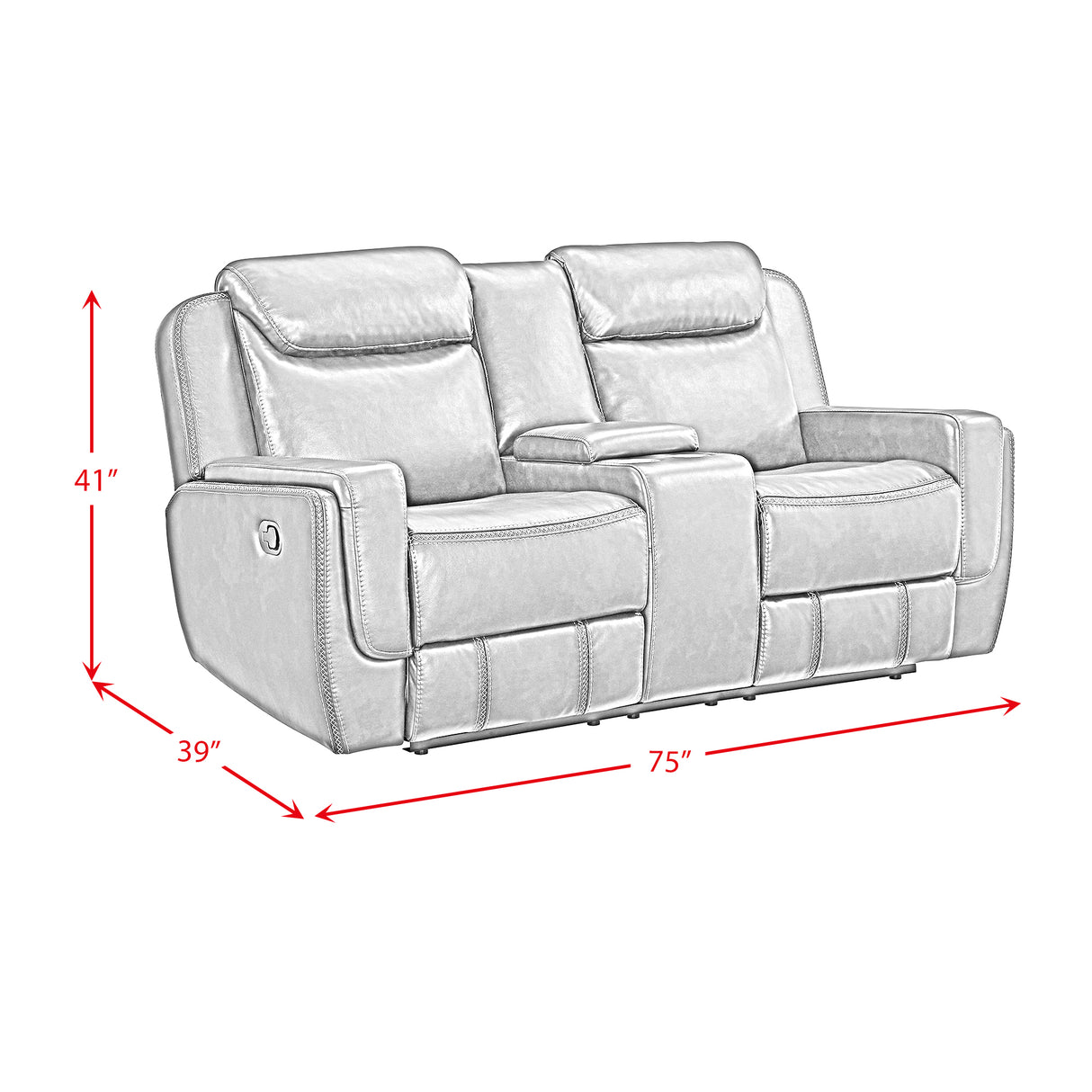 Panther Motion Loveseat with Console in Neono Brown