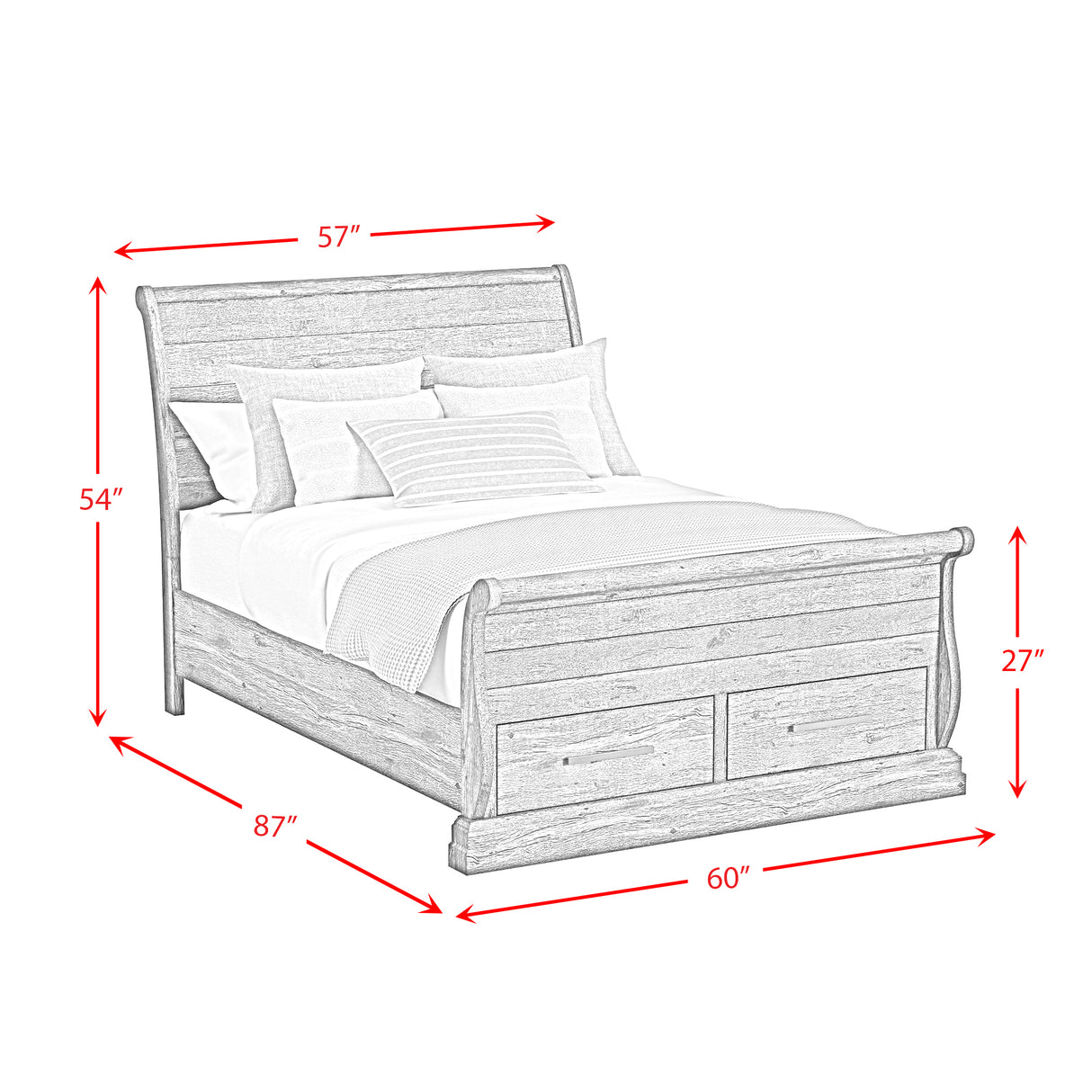 Park Ridge Sleigh Storage Bedroom Set