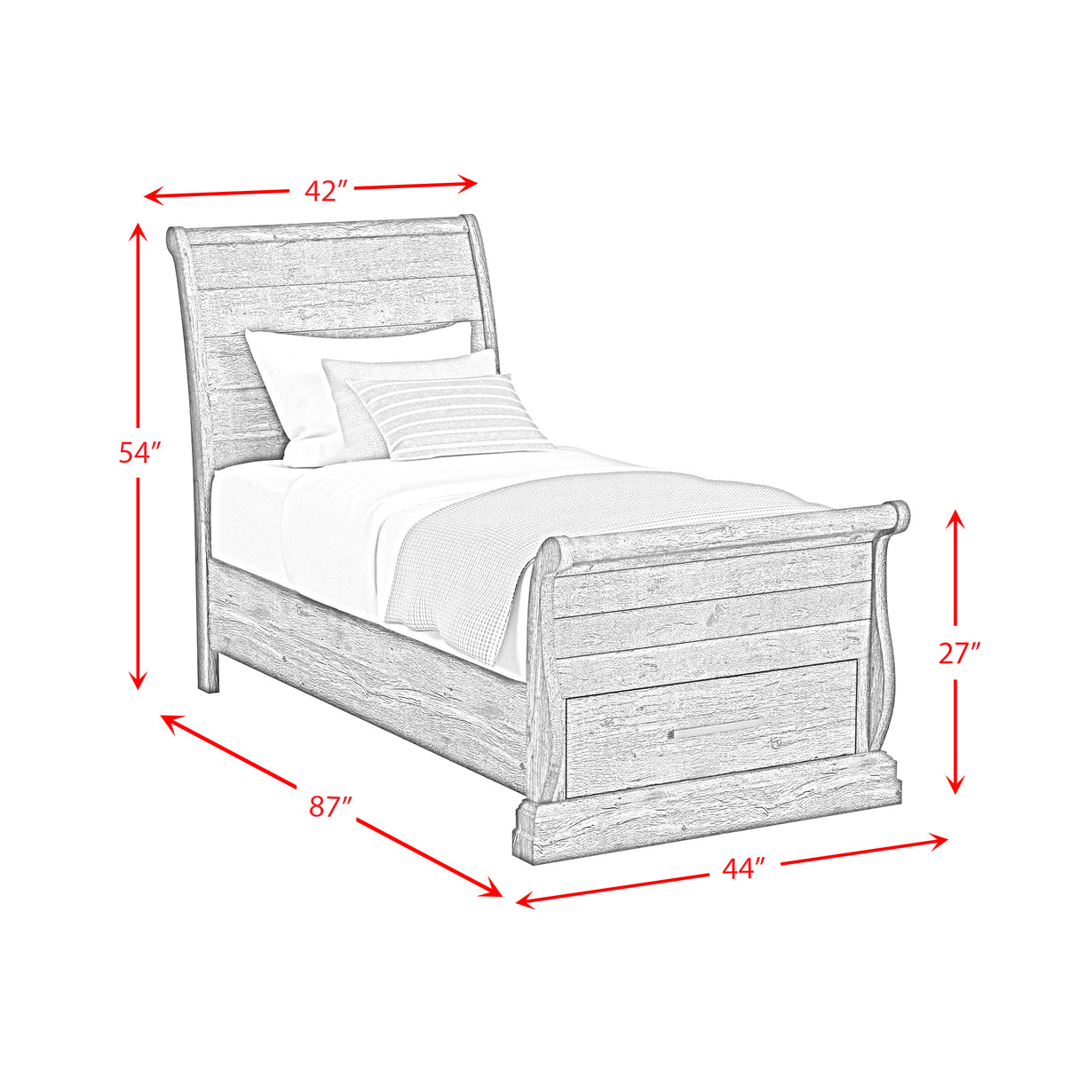 Park Ridge Sleigh Storage Bed