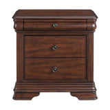 Phillipe 3-Drawer Nightstand With USB in Cherry