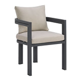 Playa Standard Height Dining Set in Dark Grey-Table and Four Chairs