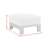 Playa Ottoman - Dark Grey and Olefin Beige
