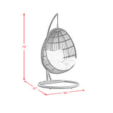 Playa Swing Egg Chair with Base and Pillar - Dark Grey and Olefin Beige