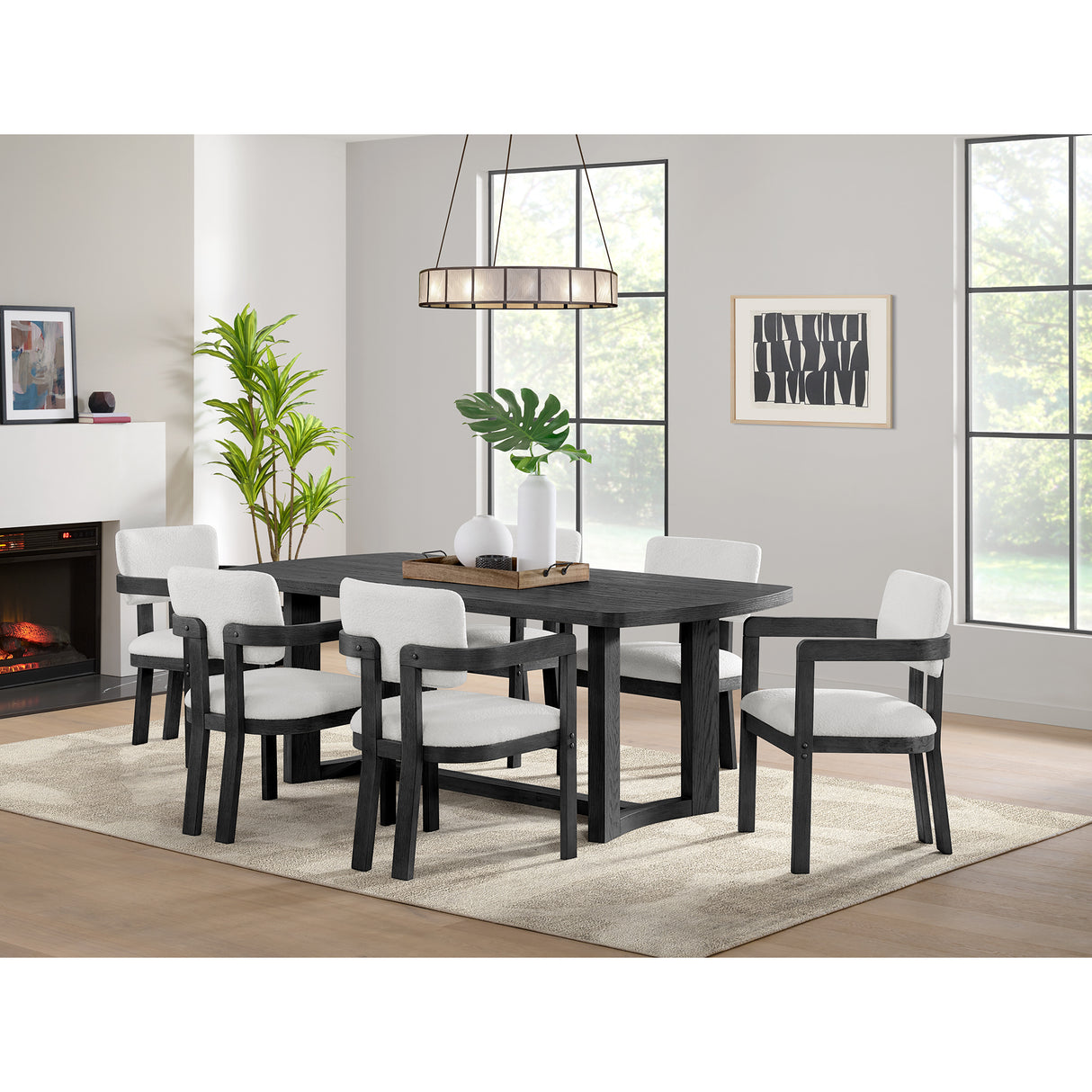 Portland Rectangular Dining Table in Black