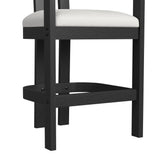 Portland Arm Barstool with White Fabric in Black (2 Per Carton)