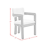 Portland Arm Chair with Snow White Fabric in Black (2 Per Carton)