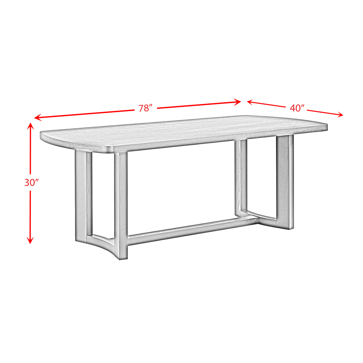 Portland Rectangular Dining Table in Black