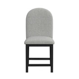 Portland Round Back Counter Stool with Grey Fabric in Black (2 Per Carton)