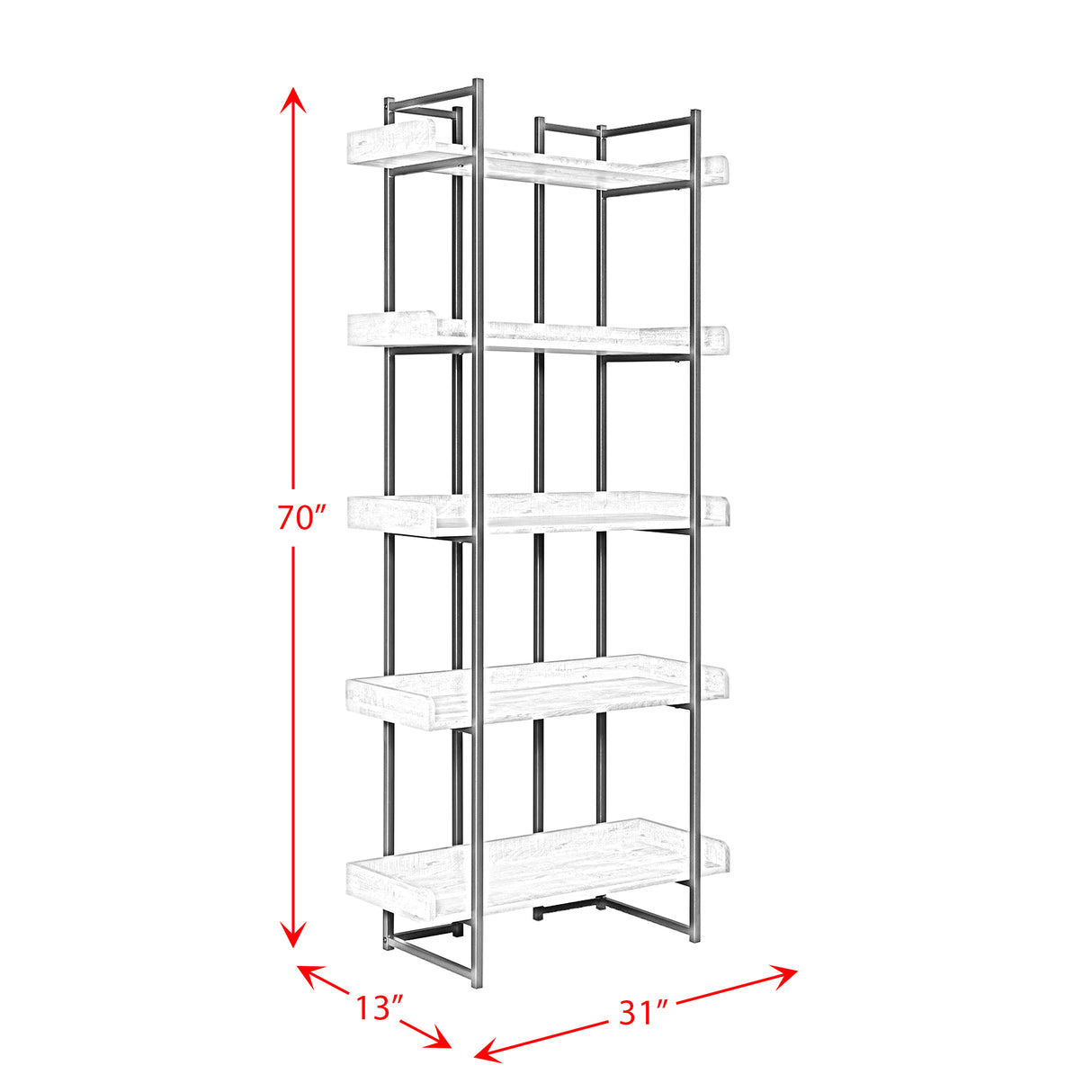 Preston Bookshelf Grey
