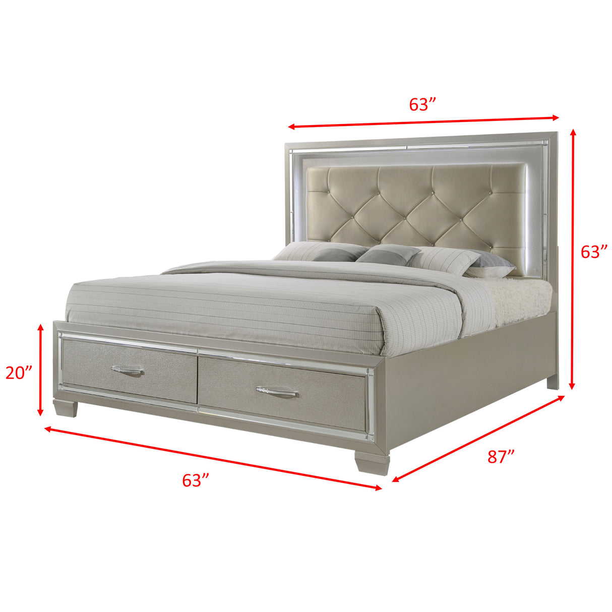 Platinum Queen Platform Storage 5PC Set
