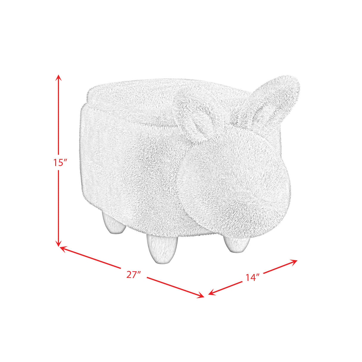 Rabbit Storage Stool in White