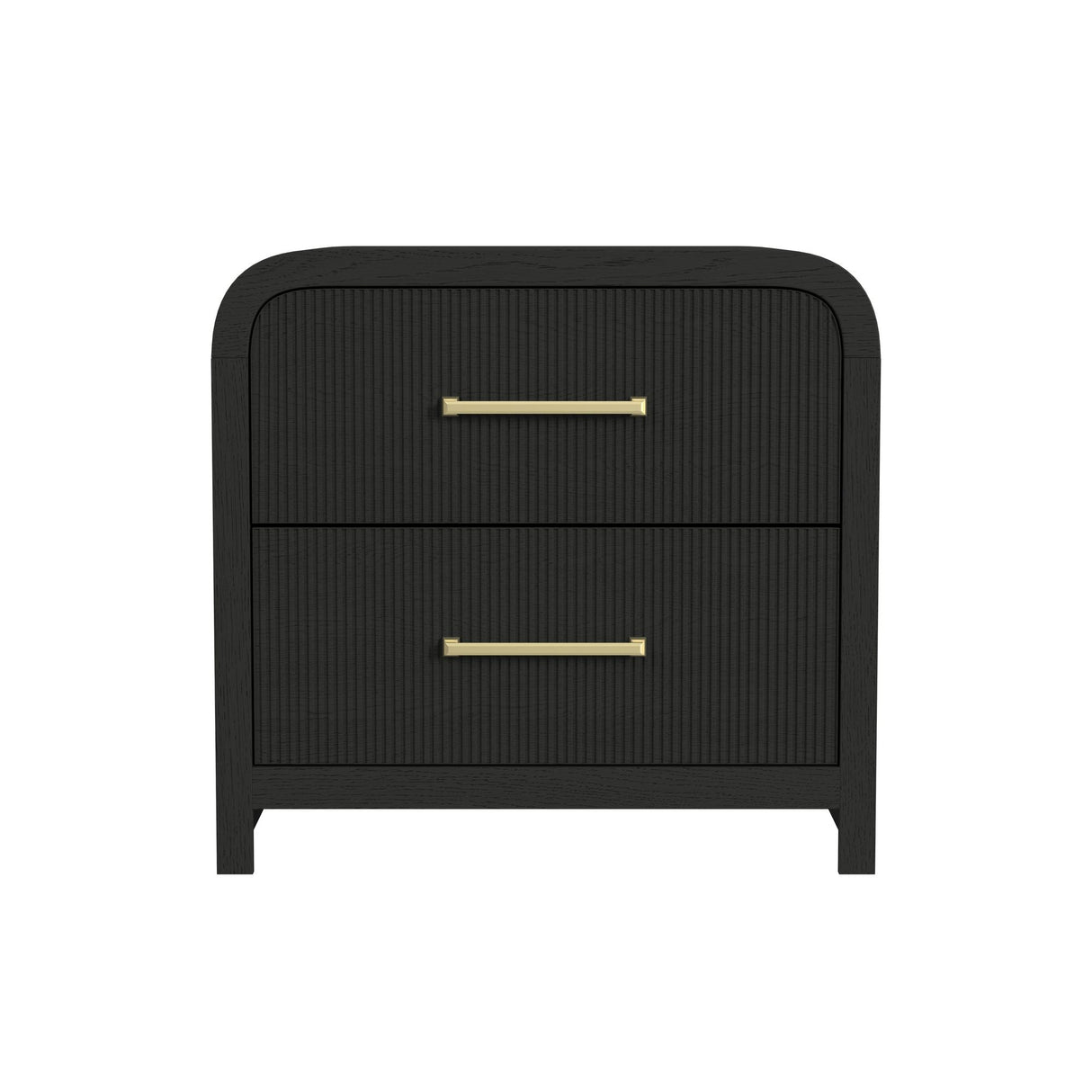 Ridgemont 2-Drawer Nightstand with USB in Black with Grain