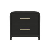 Ridgemont 2-Drawer Nightstand with USB in Black with Grain