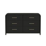 Ridgemont 6-Drawer Dresser in Black with Grain