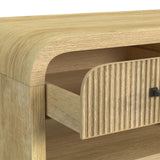 Ridgemont Coffee Table with Casters/Push Through Drawer in Natural