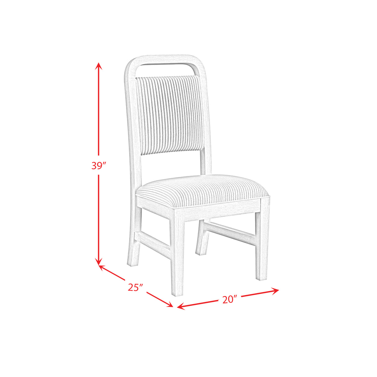 Ridgemont Dining Side Chair with Grey Fabric in Black with Grain (2 Per Carton)