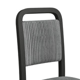 Ridgemont Standard Height Dining Set in Black with Grain-Table and Four Grey Fabric Chairs