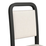 Ridgemont Standard Height Dining Set in Black with Grain-Table and Four Grey Fabric Chairs