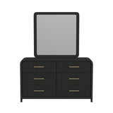 Ridgemont Dresser and Mirror Set in Black with Grain