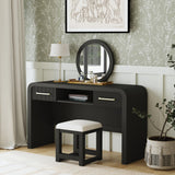 Ridgemont Dressing Table in Black with Grain