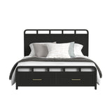 Ridgemont Storage Bed in Black with Grain