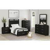Ridgemont Storage Bed in Black with Grain