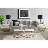 Riko Square End Table W/Gold Metal Leg
