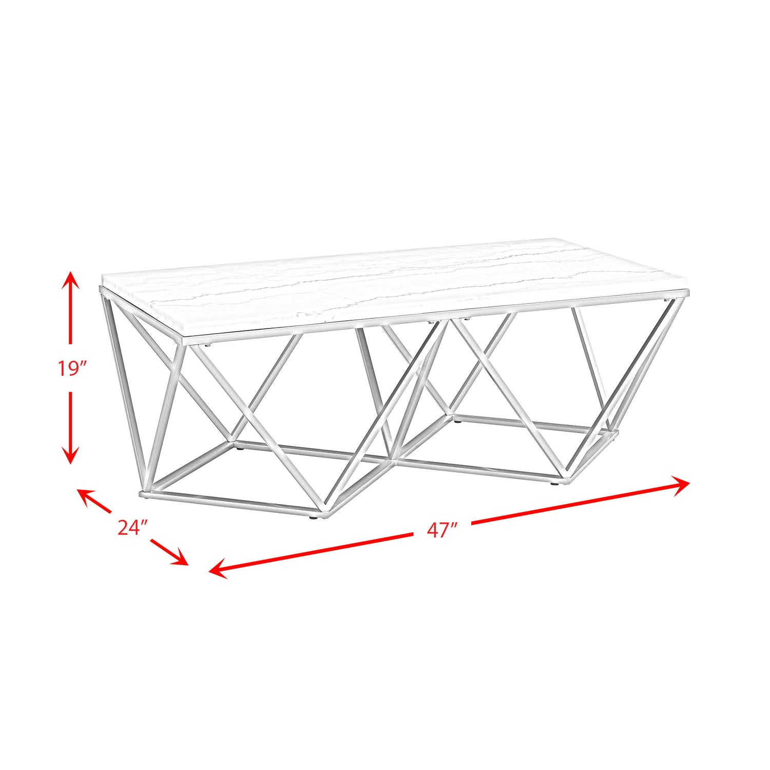 Riko Rectangular Coffee Table W/Gold Metal Leg