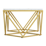 Riko 2PC Occasional Table Set in Gold-Coffee Table & End Table