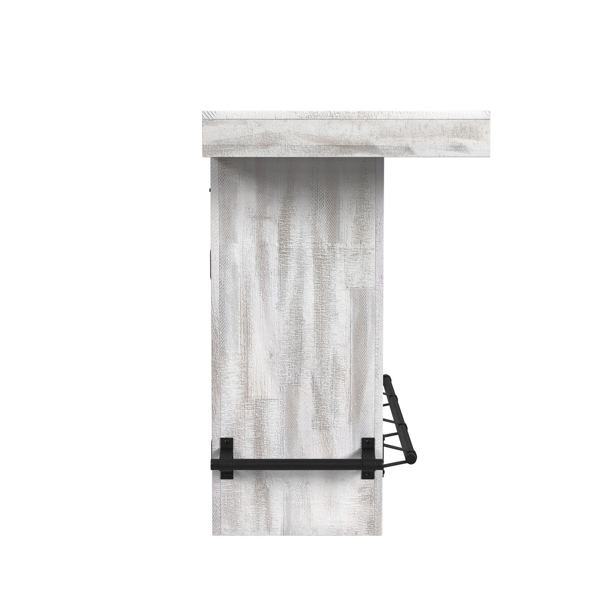 Rogen Rustic Bar Table with Ice Tray, USB and Power in Rustic White