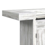 Rogen Rustic Bar Table with Ice Tray, USB and Power in Rustic White