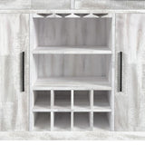 Rogen Rustic Bar Table with Ice Tray, USB and Power in Rustic White