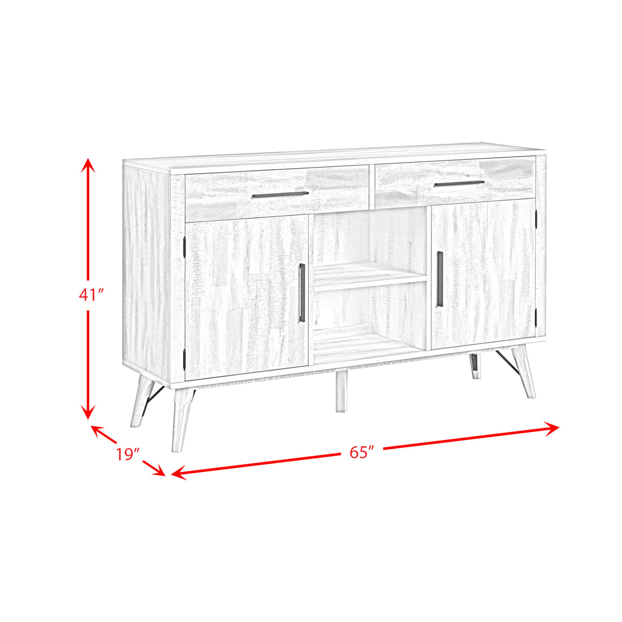 Rogen Rustic Buffet in Rustic White