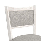Rogen Rustic Swivel Bar Stool with Grey Fabric in Rustic White (2 Per Carton)