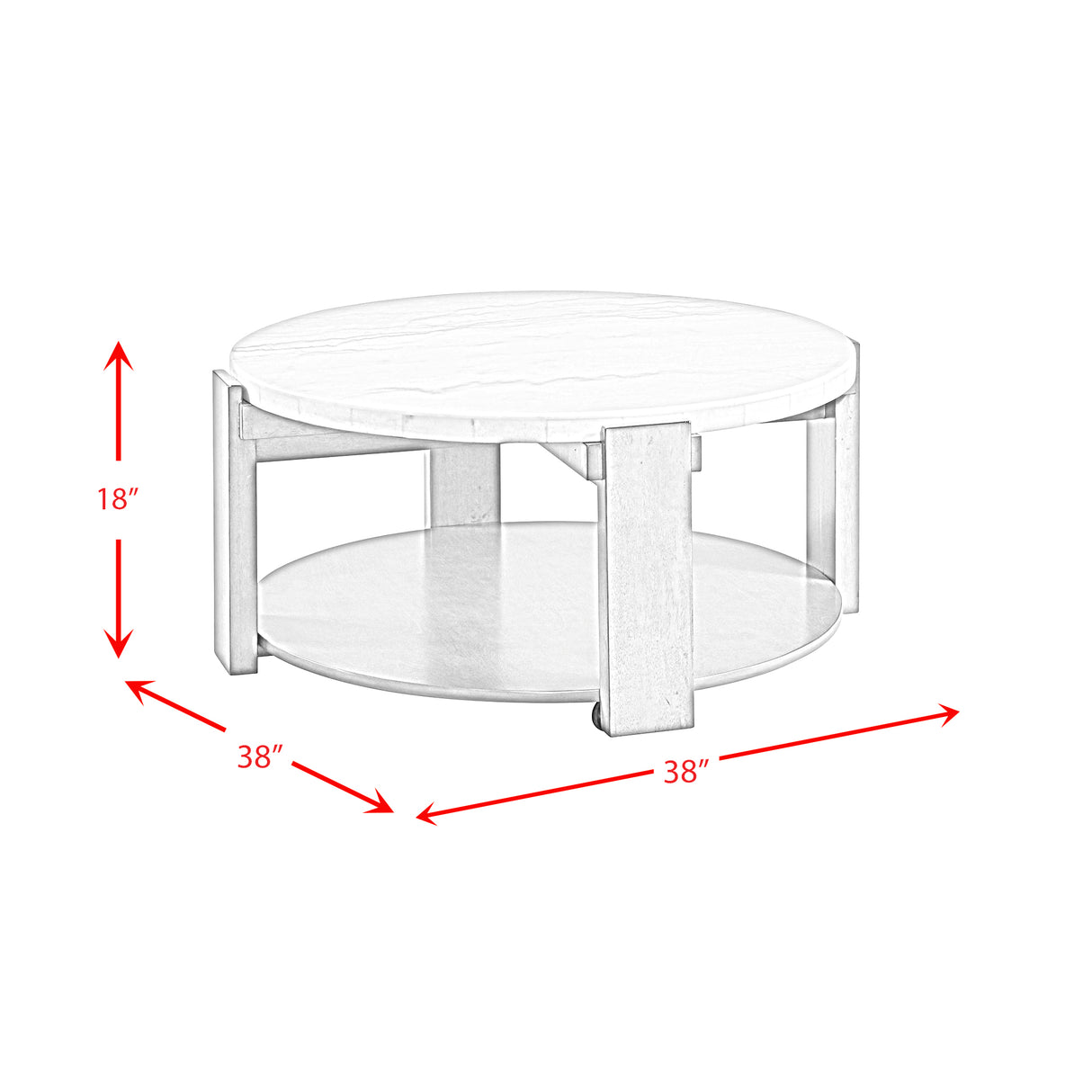 Rosamel Round Coffee Table in Ash Brown
