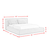 Rosebery UPH Bed with 2 Pillows in Light Grey Corduroy