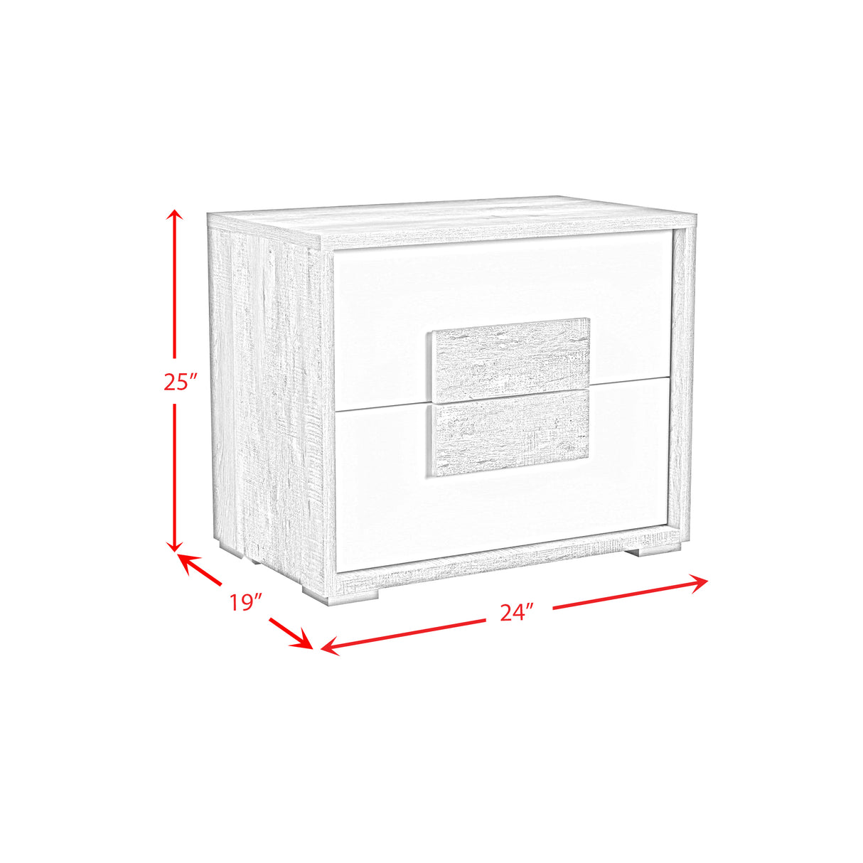 San Matteo 2-Drawer Nightstand with USB in Dual Tone