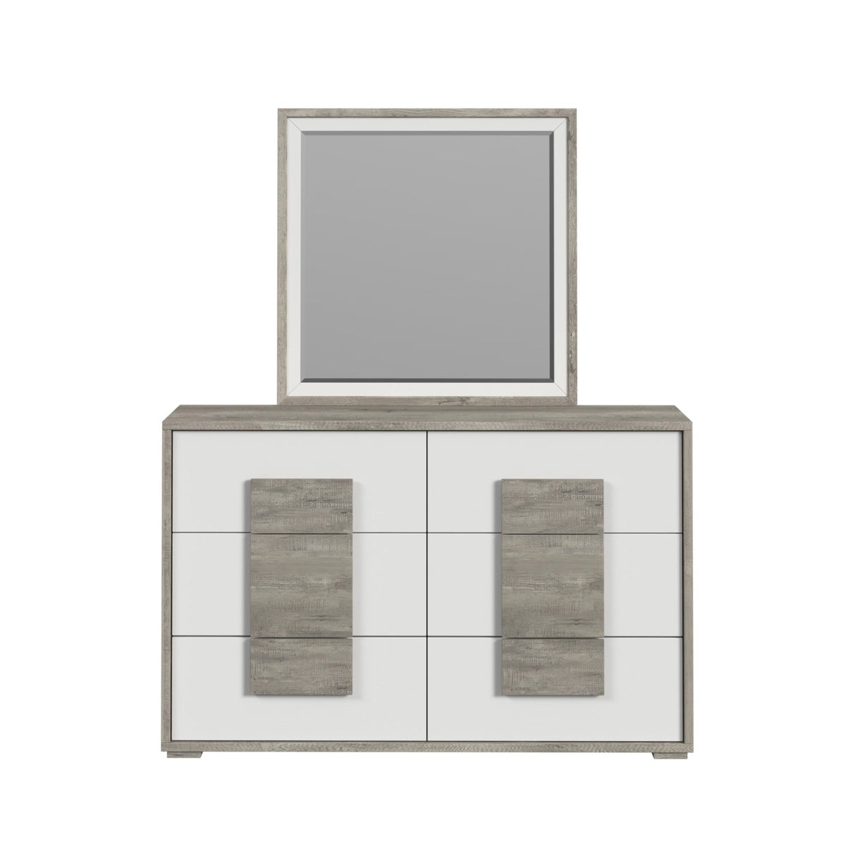 San Matteo Dresser and Mirror Set in Dual Tone
