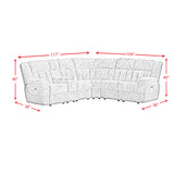 Santorini 6PC Motion Sectional Set in Dillon/Shire Grey