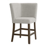Seneca Counter Corner Bench with Upholstered Back and Grey Fabric