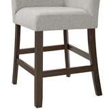 Seneca Counter Corner Bench with Upholstered Back and Grey Fabric