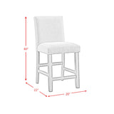 Seneca Counter Side Chair with Grey Fabric in Grey (2 Per Carton)