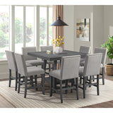 Seneca Square Counter Table with Lazy Susan in Grey