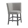 Seneca Counter Corner Bench with Upholstered Back and Grey Fabric