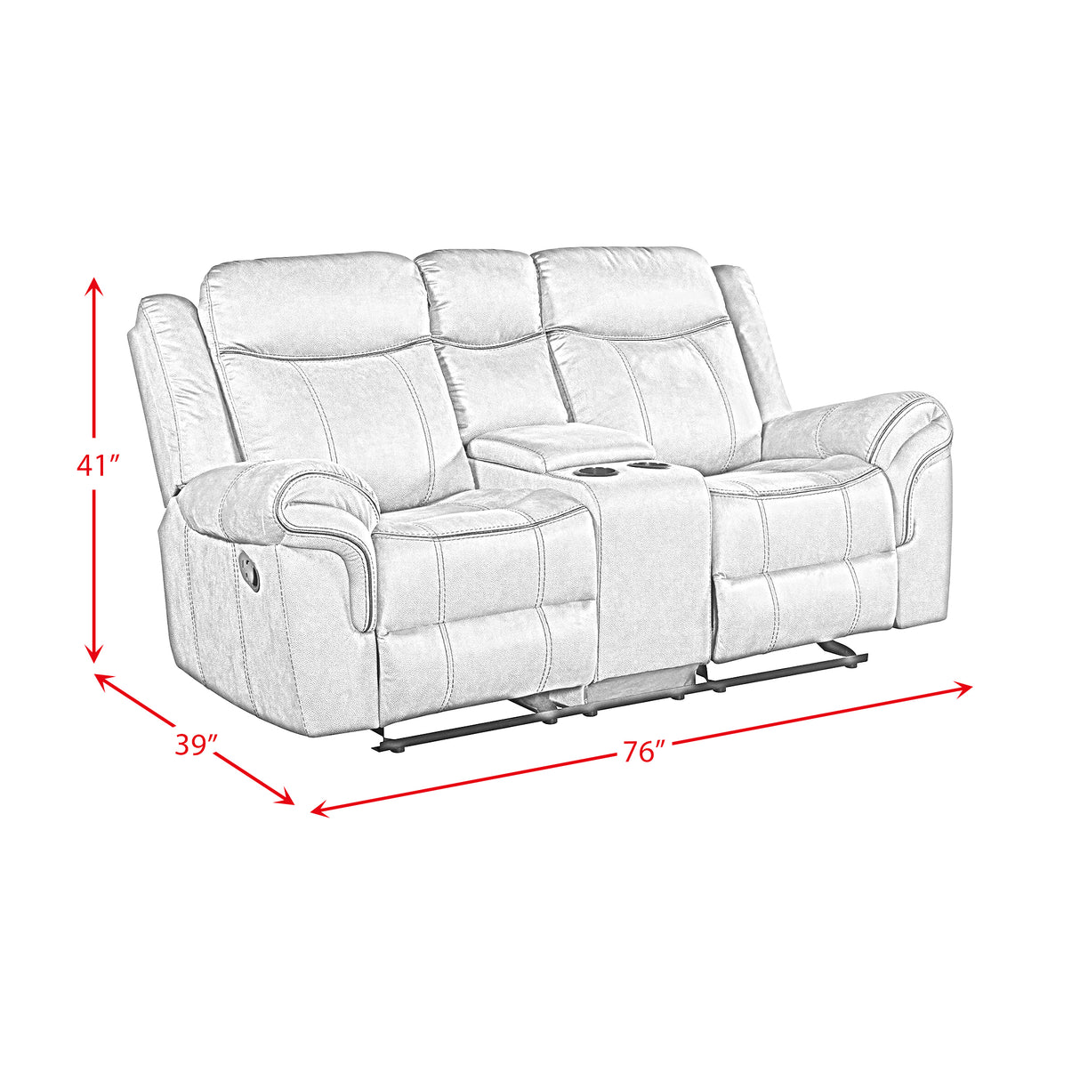 Sorrento 2PC Living Room Set in FB367 Charcoal-Sofa & Loveseat