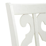 Stone Wooden Swirl Back Side Chair in White (2 Per Pack)