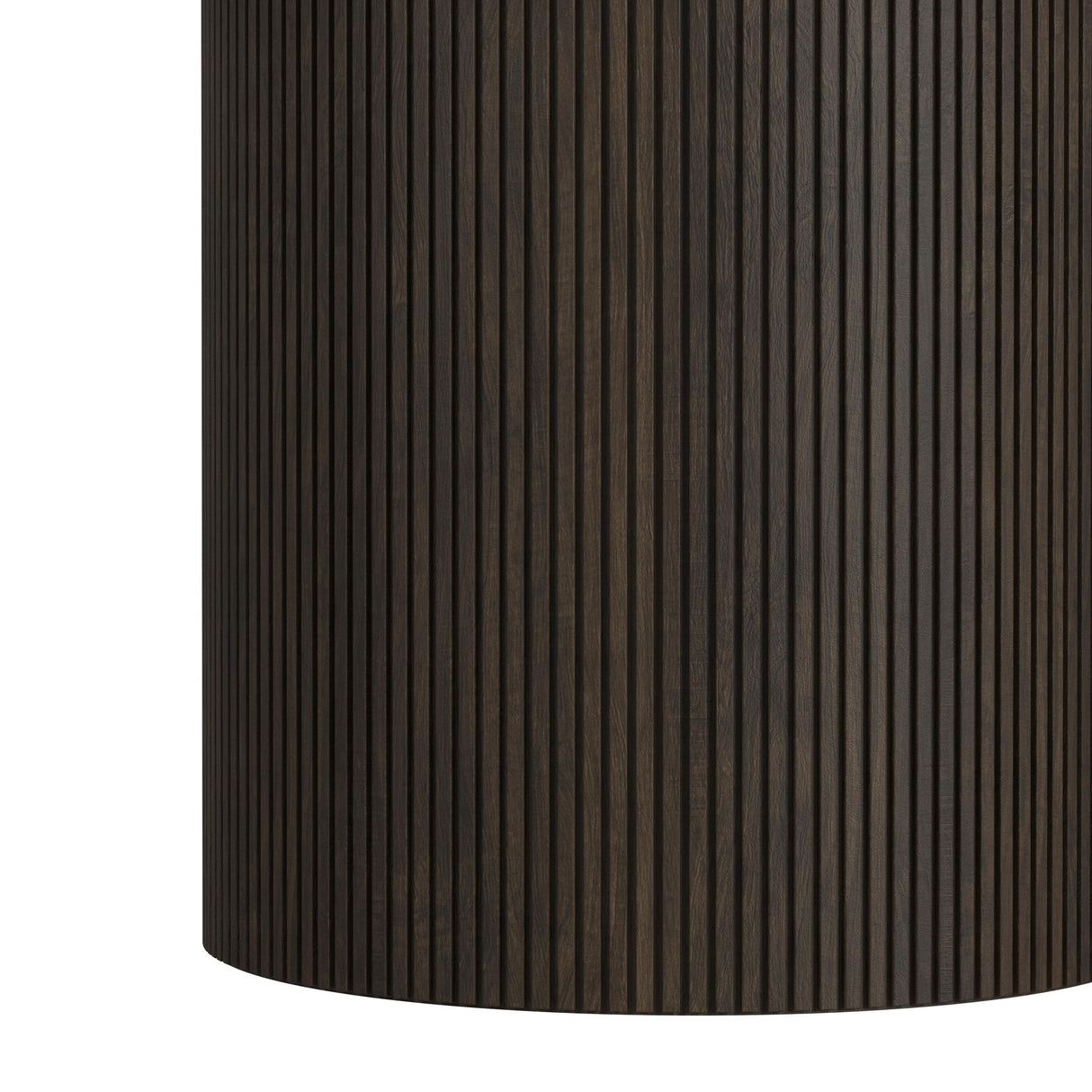 Sylvie Round Coffee Table with White Faux Marble Top and Base in Dark Brown