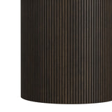 Sylvie Round Coffee Table with White Faux Marble Top and Base in Dark Brown