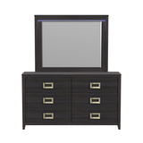 Tobias Dresser and Mirror Set with LED in Black