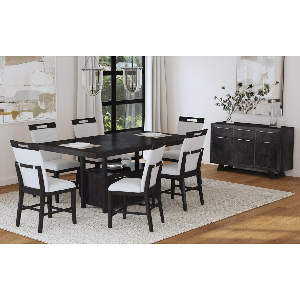 Transcend Counter Side Chair with Light Grey Fabric in Charcoal (2 Per Carton)